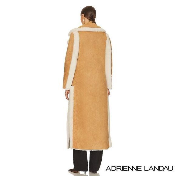 Adrienne Landau **NWT** (Revolve) Faux Shearling Reversible Camel & Ivory - Picture 4 of 7